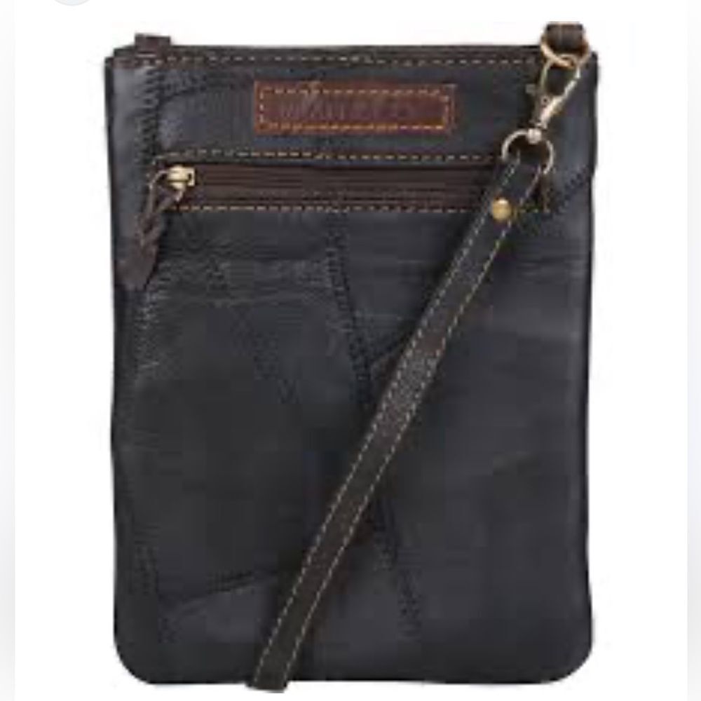 Vaan and Co. Brisk Madison Crossbody Black/Grey Leather new with tags